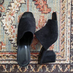 Zara Black Heel Slip-On Mules/Slides - Size 38/7
